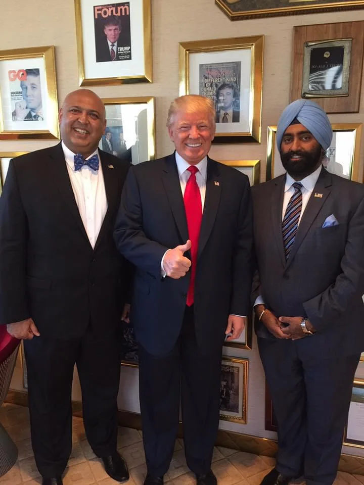 Dr. Jasdip Singh Jesse and Dr. Sajid Tarar with President Donald J. Trump
