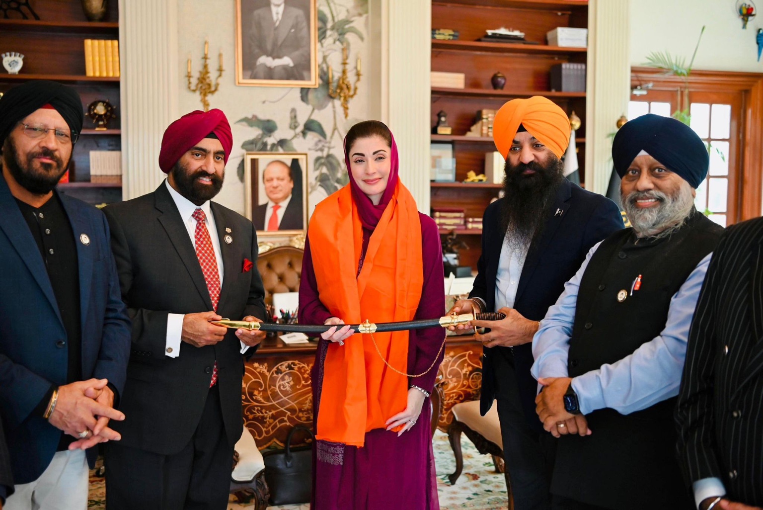 Dr. Jasdip Singh Jesse with Punjab Chief Minister Maryam Nawaz Sharif and members of the Sikh delegation from the United States