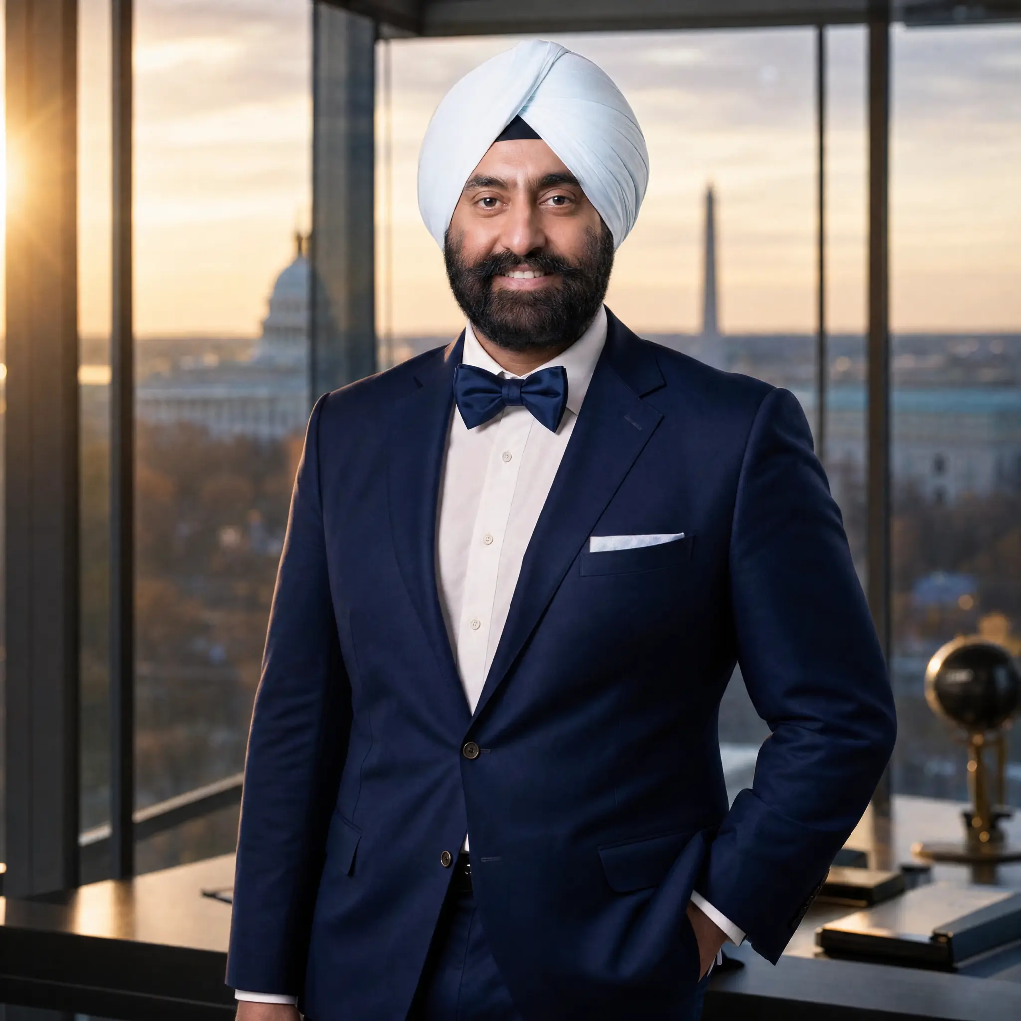 Dr. Jasdip Singh Jesse overlooking Washington, D.C.